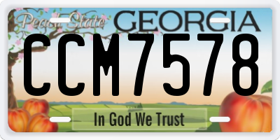 GA license plate CCM7578