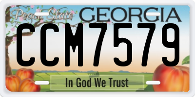 GA license plate CCM7579