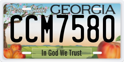 GA license plate CCM7580