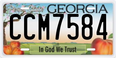 GA license plate CCM7584