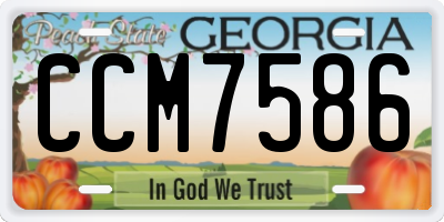 GA license plate CCM7586