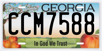 GA license plate CCM7588