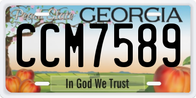 GA license plate CCM7589
