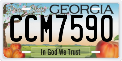 GA license plate CCM7590