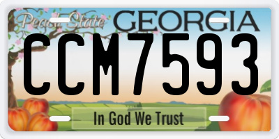 GA license plate CCM7593