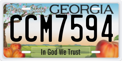 GA license plate CCM7594