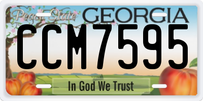GA license plate CCM7595