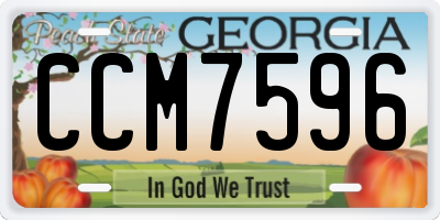 GA license plate CCM7596