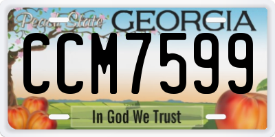 GA license plate CCM7599