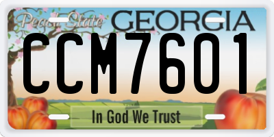 GA license plate CCM7601