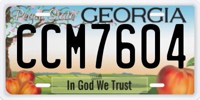 GA license plate CCM7604