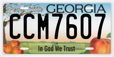 GA license plate CCM7607