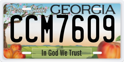 GA license plate CCM7609