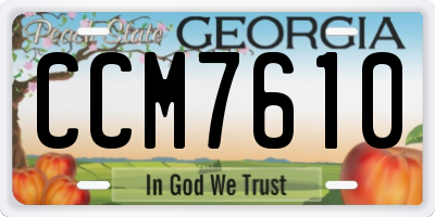 GA license plate CCM7610