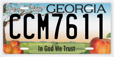 GA license plate CCM7611