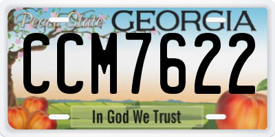 GA license plate CCM7622