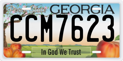 GA license plate CCM7623