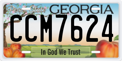 GA license plate CCM7624