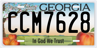GA license plate CCM7628