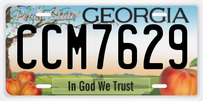 GA license plate CCM7629