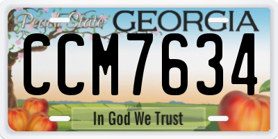 GA license plate CCM7634