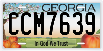 GA license plate CCM7639