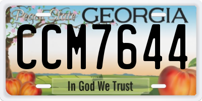 GA license plate CCM7644