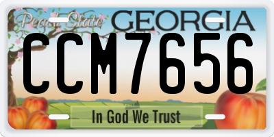 GA license plate CCM7656