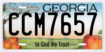 GA license plate CCM7657
