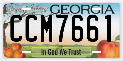 GA license plate CCM7661
