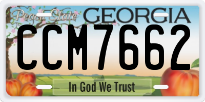 GA license plate CCM7662