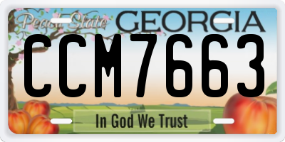 GA license plate CCM7663