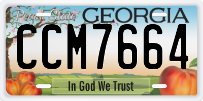 GA license plate CCM7664