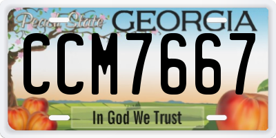GA license plate CCM7667