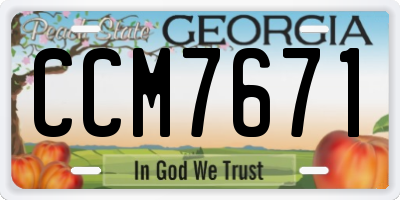 GA license plate CCM7671