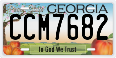 GA license plate CCM7682