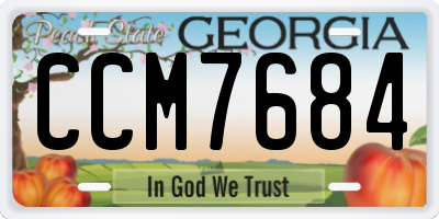GA license plate CCM7684