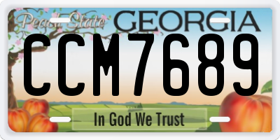 GA license plate CCM7689