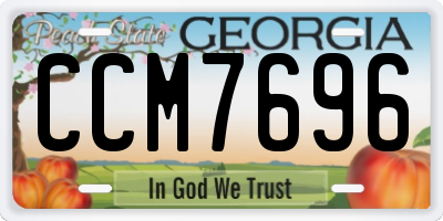 GA license plate CCM7696