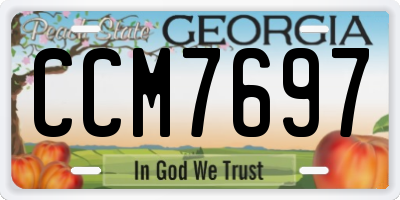 GA license plate CCM7697