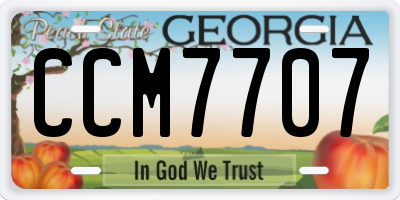 GA license plate CCM7707