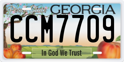 GA license plate CCM7709