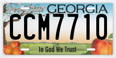 GA license plate CCM7710