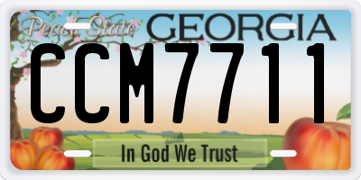 GA license plate CCM7711