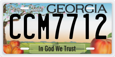 GA license plate CCM7712