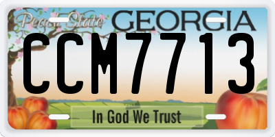 GA license plate CCM7713