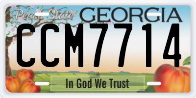 GA license plate CCM7714