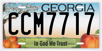 GA license plate CCM7717