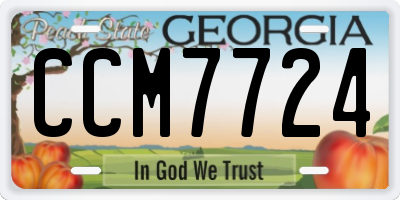 GA license plate CCM7724