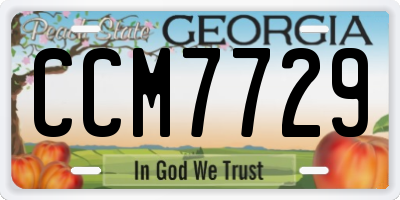 GA license plate CCM7729